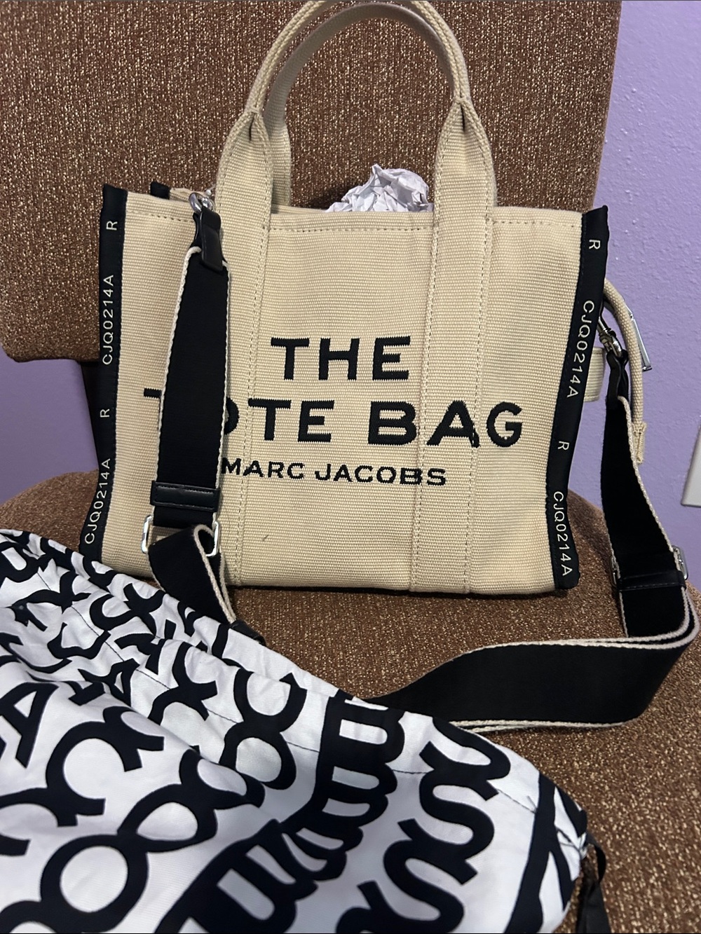 Marc Jacobs Tan Tote with Black Accents